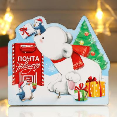 Ключница открытая "Мишка с пингвинами" 13,6х11,9 см