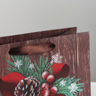Пакет ламинированный квадратный «Новогоднее поздравление», 22 × 22 × 11 см - Фото 3