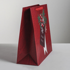Пакет ламинированный квадратный «Новогоднее поздравление», 30 × 30 × 12 см - Фото 2