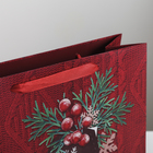 Пакет ламинированный квадратный «Новогоднее поздравление», 30 × 30 × 12 см - Фото 3