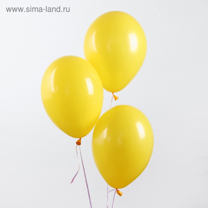 Шар латексный 12", пастель, набор 25 шт., цвет жёлтый - Фото 1