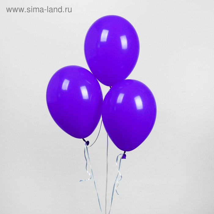 Воздушные шары латексные 12", пастель, 25 шт., фиолетовые - Фото 1