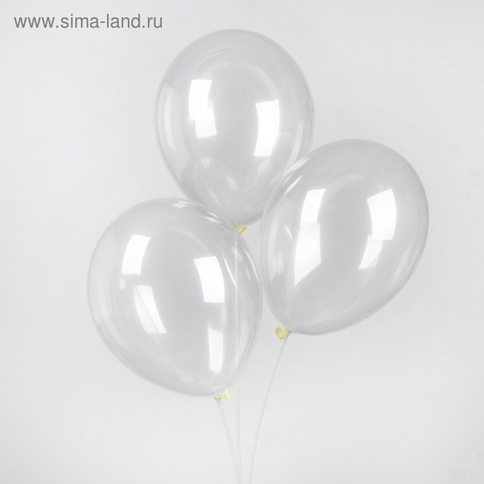 Шар латексный 12", пастель, набор 25 шт., цвет прозрачный - Фото 1