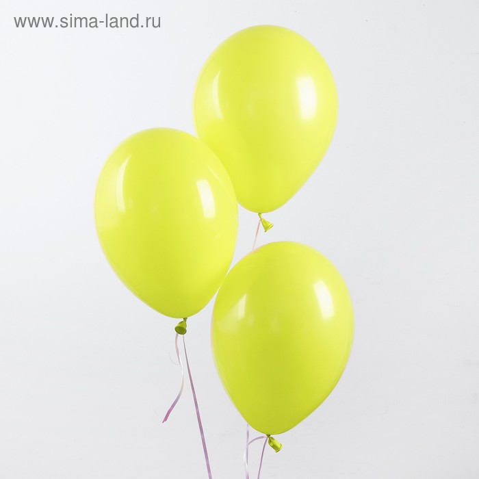 Шар латексный 12", пастель, набор 25 шт., цвет лимонный - Фото 1
