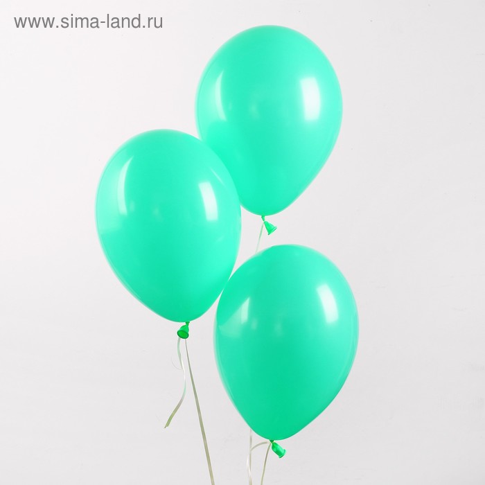 Шар латексный 12", пастель, набор 25 шт., цвет мятный - Фото 1