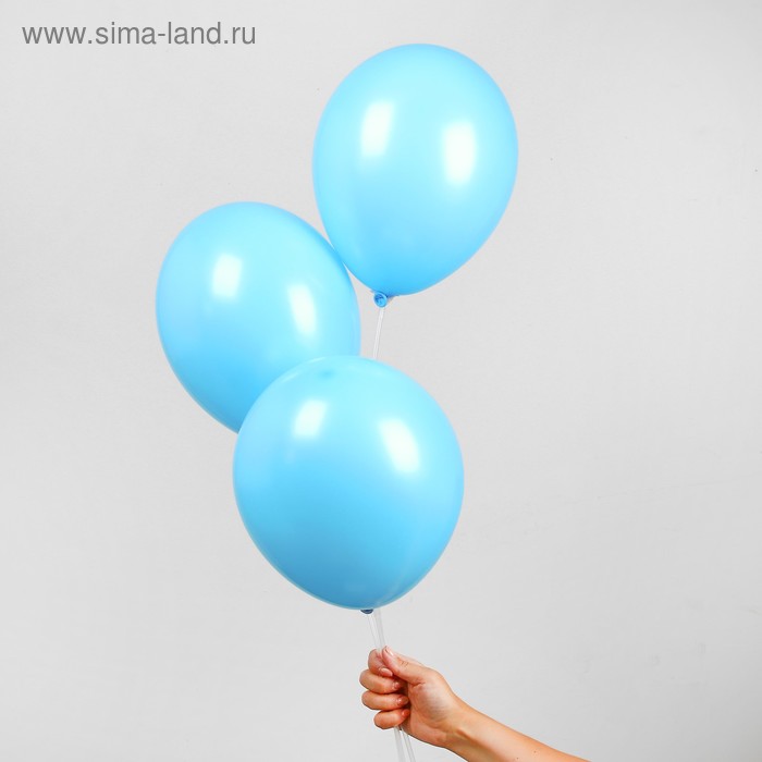 Шар латексный 14", пастель, набор 25 шт., цвет голубой - Фото 1