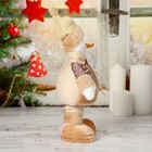 Мягкая игрушка "Снеговик в пайетках" стоит, 15х41 см (в сложенном виде 30 см), коричневый - Фото 5