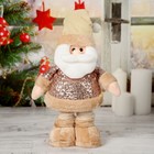Мягкая игрушка "Дед Мороз в пайетках" стоит, 15х41 см (в сложенном виде 30 см), коричневый - Фото 1