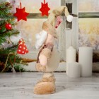 Игрушка мягкая «Дед Мороз в пайетках» стоит, 15×41 см, в сложенном виде 30 см, коричневая - Фото 3