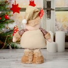 Мягкая игрушка "Дед Мороз в пайетках" стоит, 15х41 см (в сложенном виде 30 см), коричневый - Фото 4