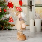Мягкая игрушка "Дед Мороз в пайетках" стоит, 15х41 см (в сложенном виде 30 см), коричневый - Фото 5