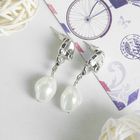 Серьги с жемчугом Girl бусина, цвет белый в серебре 4329185