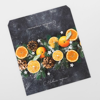 Обёртка для шоколада «Мандарины», 18.2 х 15.5 см