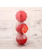 Ёлочные игрушки «Иней», шары новогодние, d=7 см, набор 3 шт., красный - Фото 3