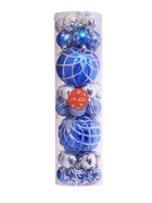 Ёлочные игрушки «Карнавал», шары новогодние, набор 32 шт., голубой/серебристый 4192735