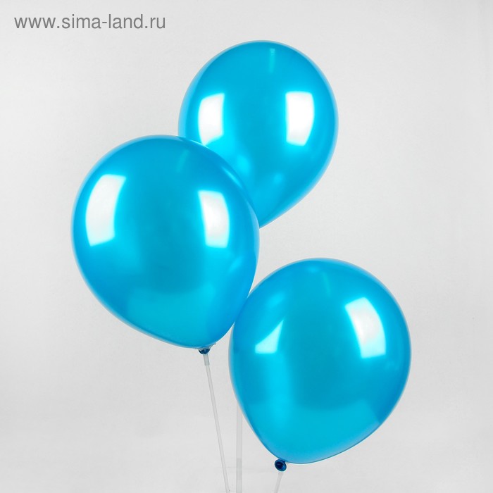 Шар латексный 12", металл, набор 25 шт., цвет голубой - Фото 1
