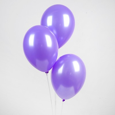 Шар латексный 12", металл, набор 25 шт., цвет фиолетовый