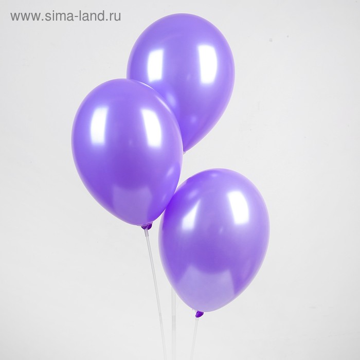 Шар латексный 12", металл, набор 25 шт., цвет фиолетовый - Фото 1