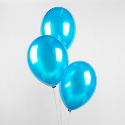 Шар латексный 14", металл, набор 25 шт., цвет голубой