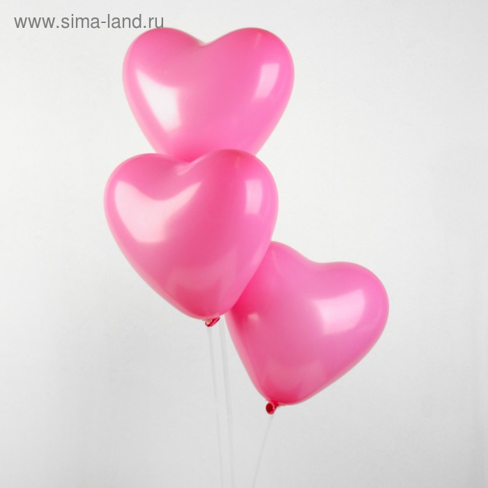 Шар воздушный латексный 12", сердце, пастель, набор 25 шт., розовый - Фото 1