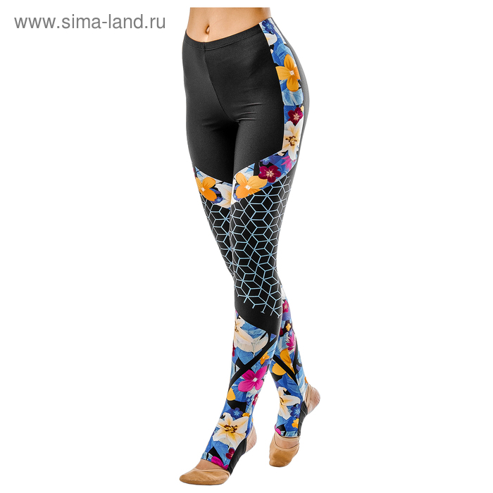 Лосины с отверстием под пятку «Цветы», размер 38 - Фото 1