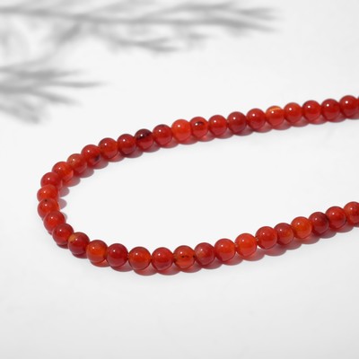 Бусины на нити шар №4 «Сердолик» тёмный (99 бусин)