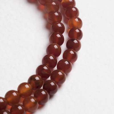 Бусины на нити шар №6 «Сердолик» тёмный (64 бусины, +/-38см)