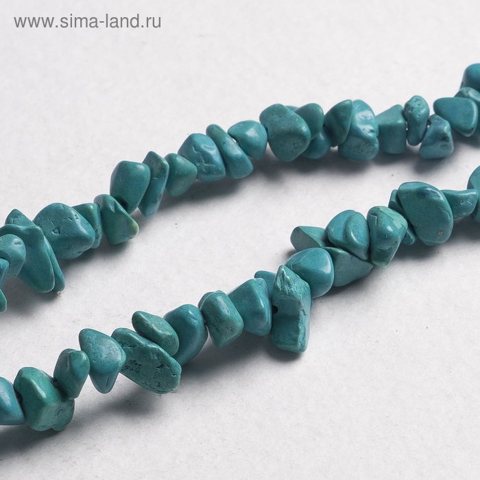 Бусины на нити крошка «Бирюза старая», 80см - Фото 1