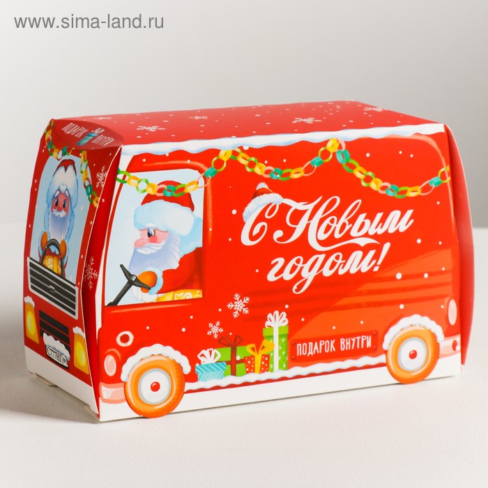 Складная коробка «Дед Мороз к нам мчит», 12 × 19 × 9 см - Фото 1