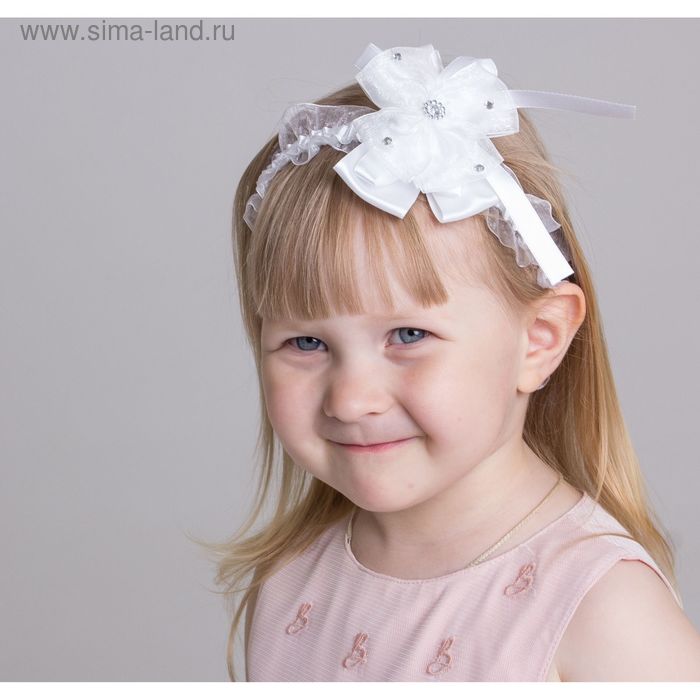 повязка для волос "Кружево" бантик - Фото 1