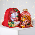 Рюкзак детский новогодний, отдел на молнии, цвет красный - Фото 4