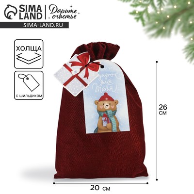 Мешочек подарочный новогодний «Подарок для тебя», 20×30 см ± 1.5 см