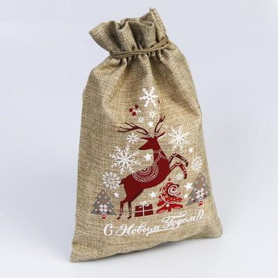 Мешочек подарочный с термонаклейкой «Счастливого Нового года», 20×30 см +/- 1.5 см