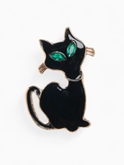 Брошь «Котик» застенчивый, цвет чёрный в золоте - Фото 1