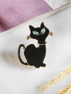 Брошь «Котик» застенчивый, цвет чёрный в золоте - Фото 8