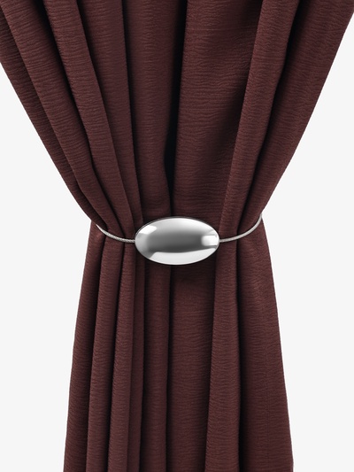 Подхват для штор, 6×3.5 см, цвет серебряный