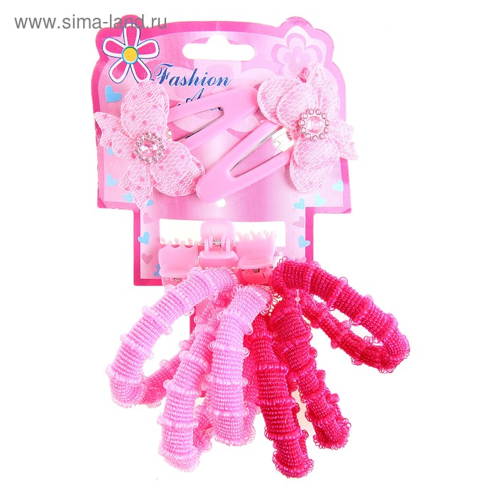 набор для волос (2 невид,3 краб,6 рез) бантик - Фото 1