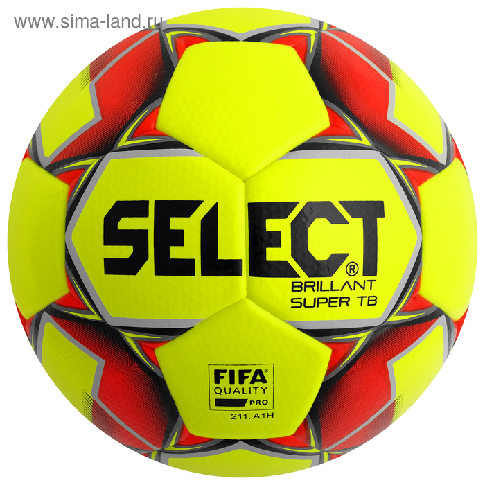 Мяч футбольный SELECT Brillant Super FIFA TB YELLOW, размер 5, FIFA, термосшивка, 32 панели, 810316-553 - Фото 1