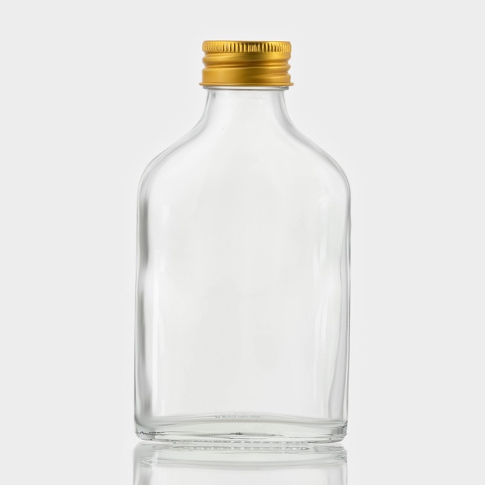 Бутыль для соусов и масла, 150 мл, 6.5×3×12.5 см, с металлической крышкой, стекло, прозрачная - Фото 1
