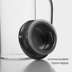 Кувшин для воды Magistro «Богема», 1 л, 9×23 см, стекло, с металлической крышкой, прозрачный, серебристый - Фото 3