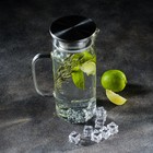 Кувшин для воды Magistro «Богема», 1 л, 9×23 см, стекло, с металлической крышкой, прозрачный, серебристый - Фото 6