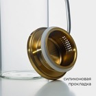 Кувшин для воды Magistro «Богема», 1 л, 13×9×23 см, с металлической крышкой, стекло, прозрачный, золотистый - Фото 4