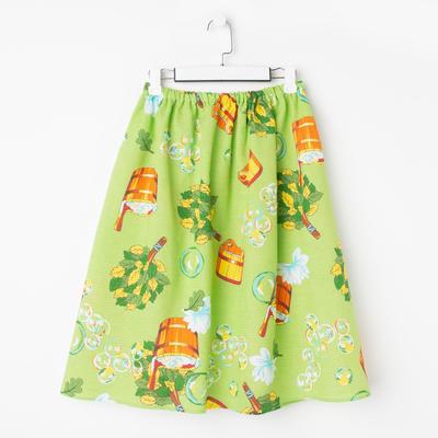 Килт для сауны муж (65х150), Баня зеленый ваф.полотно 160г/м, хл100%