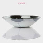 Салатник Доляна «Мяч», 200 мл, 12×2.5 см, стекло, чёрный, белый - Фото 2