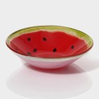 Салатник Доляна «Арбуз», 150 мл, 12×2.5 см, стекло, красный - Фото 3