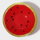 Салатник Доляна «Арбуз», 150 мл, 12×2.5 см, стекло, красный - Фото 4