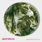 Тарелка Доляна «Монстера», d=20 см, стекло - Фото 1