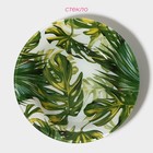 Тарелка глубокая Доляна «Монстера», 430 мл, d=18.5 см, стекло, зелёная - Фото 2