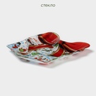 Блюдо сервировочное Доляна «Подарок. С Новым Годом», 15.5×17.3 см, стекло - Фото 2