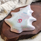 Блюдо стеклянное сервировочное Доляна «Ёлочка. Снеговичок», 16,9×20,3 см - Фото 3